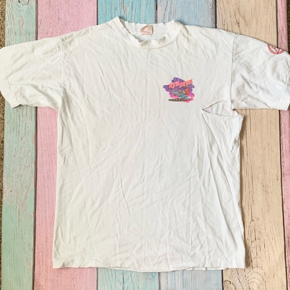 Vintage red devil fireworks shirt sleeve tee size small - Picture 2 of 15